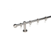  19 mm Ø Oslo függönykarnis szett, 1 soros, inox, block tartóval (200 cm)