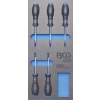 1/3 szerszámtálca szerszámkocsihoz: 5 részes Torx csavarhúzó készlettel, T6-T10 (BGS 4076)