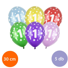 1-es évszámú lufi - 5 darabos party kellék