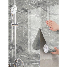 1 Tekercs Vízálló Márványmintás Tapéta, 45x500 cm, Ezüstszürke 35703384-ESZ tapéta, díszléc és más dekoráció