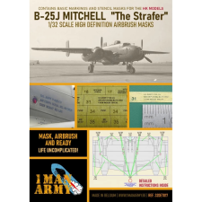 1MANARMY Airbrush maszkoló fólia 1/32 HK Models B-25J Mitchell The Strafer katonai repülőgép modellhez makett