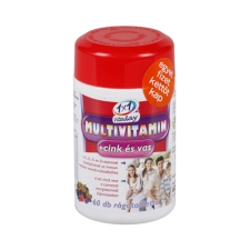 1x1 Vitaday Multivitamin rágótabletta cinkkel és vassal 60db vitamin és táplálékkiegészítő