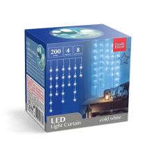 200 LED-es fényfüzér 4,2 m 8 programmal - Hidegfehér karácsonyfa izzósor