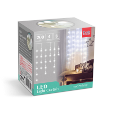  200 LED-es fényfüzér 4,2 m 8 programmal - Középfehér karácsonyfa izzósor