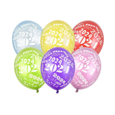 2024 Újévi - szilveszteri lufi - 5 darabos party kellék