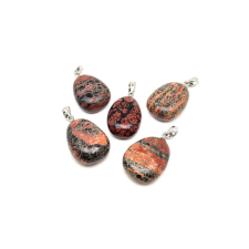  20/25mm Jáspis hópehely vörös csepp medál medál