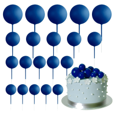  20 darabos műanyag dekorációs gömb – Sötét kék party kellék