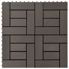  22 db (2 m2) sötétbarna WPC teraszburkoló lap 30 x 30 cm dekorburkolat