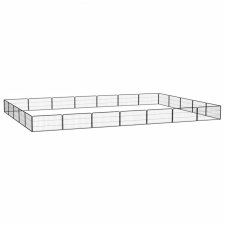  24-paneles fekete porszórt acél kutyakennel 100 x 50 cm kutyafelszerelés