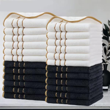  24 részes arany csíkos 35x35cm  törölköző szett fehér-sötétszürke RB6623627-FSSZ lakástextília