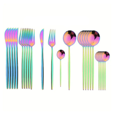  24 részes evőeszköz készlet, rozsdamentes acél - Szivárvány 601099521763851-SZ tányér és evőeszköz