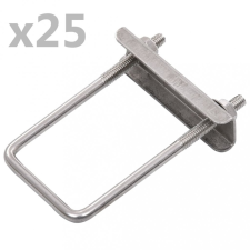  25 szett U-alakú kerítésoszlop-rögzítő bilincs 60 x 40 mm barkácsgép tartozék