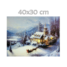 2+40 LEDes világító falikép templom 40x30cm grafika, keretezett kép