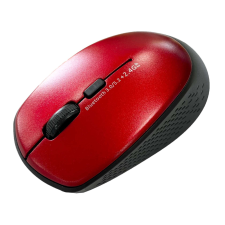  2.4GHz &amp; Bluetooth v5.2 kettős üzemmódú vezeték nélküli egér, 1600dpi, Piros-Fekete egér