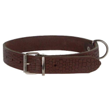  2,5 cm széles pikkelymintás barna bőr nyakörv nyakörv, póráz, hám kutyáknak