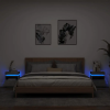  2 db betonszürke éjjeliszekrény LED-fényekkel 40x39x48,5 cm