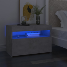  2 db betonszürke éjjeliszekrény LED-lámpákkal 60 x 35 x 40 cm bútor