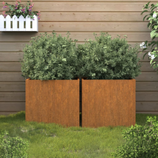  2 db corten acél növénytartó 49x47x46 cm bútor
