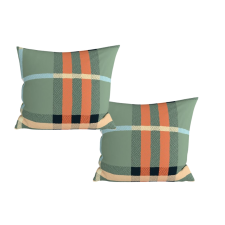  2 db díszpárna huzat szett PLAIDORY mikroszálas, 45x45 cm, zöld lakástextília