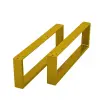  2 db éjjeliszekrény- vagy komódlábból álló készlet, Négyszögletű skandináv stílusú, Elektrosztatikus festés, Prémium burkolatok, Golden Metal H20x62x6 cm, PM31G
