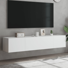  2 db fehér falra szerelhető TV-szekrény LED-del 60x35x31 cm bútor