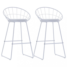  2 db fehér műbőr bárszék bútor