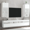  2 db fehér TV-szekrény LED-világítással 40,5 x 30 x 90 cm
