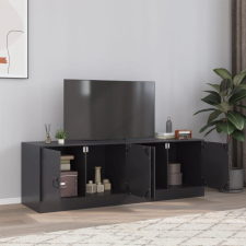  2 db fekete acél TV-szekrény 67 x 39 x 44 cm bútor