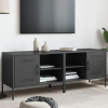  2 db fekete acél TV-szekrény 68 x 39 x 50,5 cm