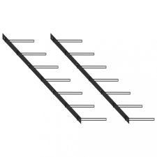  2 db fekete fém falra szerelhető bortartó állvány 14 palacknak bútor