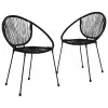  2 db fekete PVC rattan kerti szék