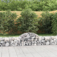  2 db íves horganyzott vas gabion kosár 200x50x40/60 cm kerti tárolás