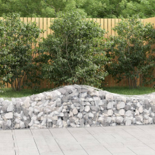  2 db íves horganyzott vas gabion kosár 200x50x40/60 cm kerti tárolás