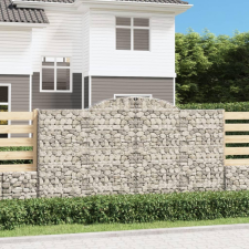  2 db íves horganyzott vas gabion kosár 300x50x160/180 cm kerti tárolás
