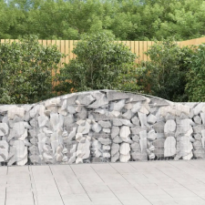  2 db íves horganyzott vas gabion kosár 400x30x100/120 cm kerti tárolás