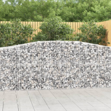 2 db íves horganyzott vas gabion kosár 400x50x100/120 cm kerti tárolás