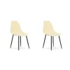  2 db krémszínű szék szett OSAKA fekete lábbal
