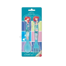  2 db műanyag gyermek evőeszköz A kis hableány tányér és evőeszköz