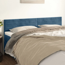  2 db sötétkék bársony fejtámla 90x5x78/88 cm ágy és ágykellék