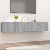 2 db szürke sonoma színű szerelt fa TV-szekrény 80 x 30 x 30 cm