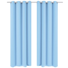  2 db türkiz sötétítőfüggöny fém függönykarikákkal 135 x 175 cm redőny