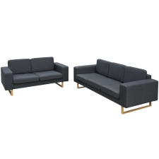  2 és 3 személyes sötét szürke kanapé szett bútor