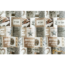  (2 minta) Celtic-Coast-tengerész bézs-szürke lakástextília