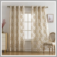  2 Paneles, Klasszikus Jacquard Átlátszó Függöny 132x213 cm, 2db LU621413-d lakástextília