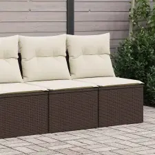  2 részes barna polyrattan akácfa kerti ülőgarnitúra párnákkal kerti bútor