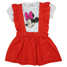  2 részes kislány nyári szett kantáros szoknyával Minnie egérrel - 92-es méret babaruha szett