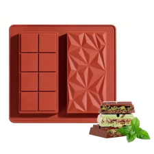  2 részes szilikon táblás csokoládé forma – Kockás és gyémánt csokoládé sütés és főzés