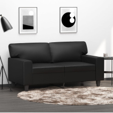  2 személyes fekete műbőr kanapé 120 cm bútor