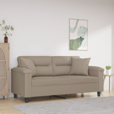  2 személyes tópszínű mikroszálas szövetkanapé párnákkal 140 cm bútor