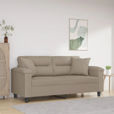  2 személyes tópszínű mikroszálas szövetkanapé párnákkal 140 cm bútor